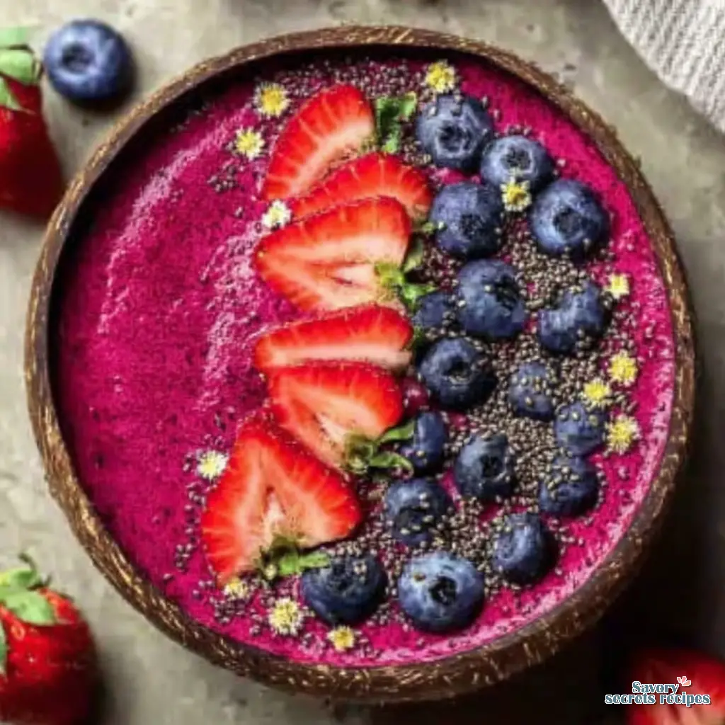 berry smoothie bowl without banana - variation 4