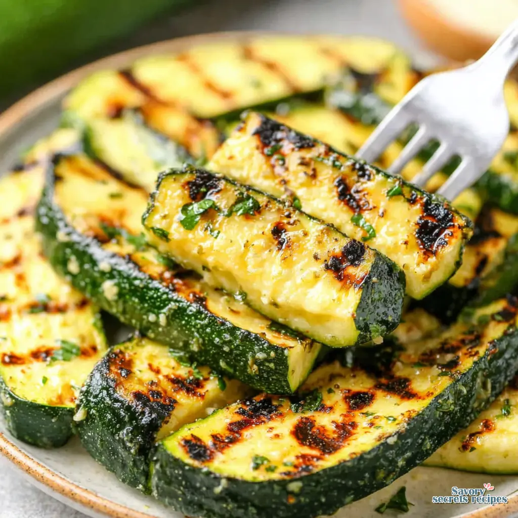 Best Grilled Zucchini Slices close up
