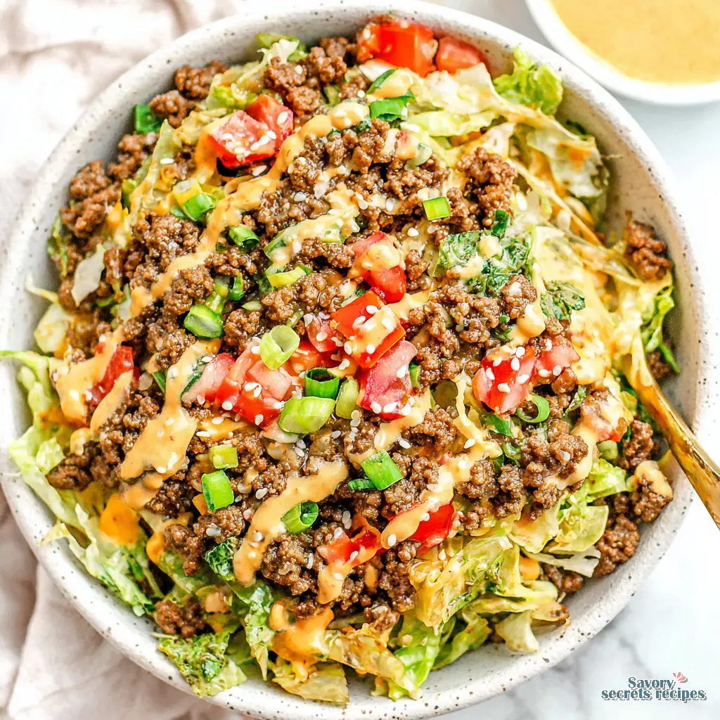 big mac bowl cabbage close up