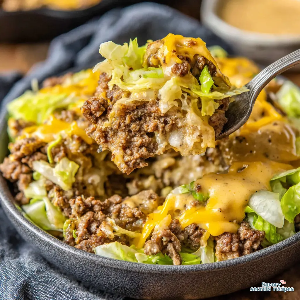big mac bowl ground turkey close up