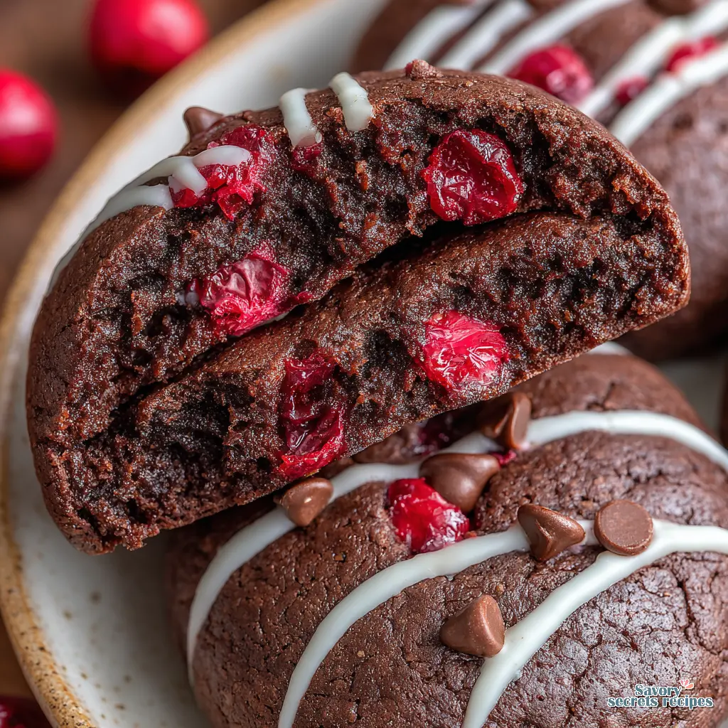 black forest cake cookies recipe close up