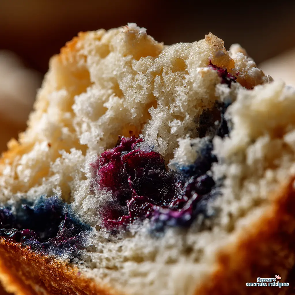blueberry muffins using applesauce close up