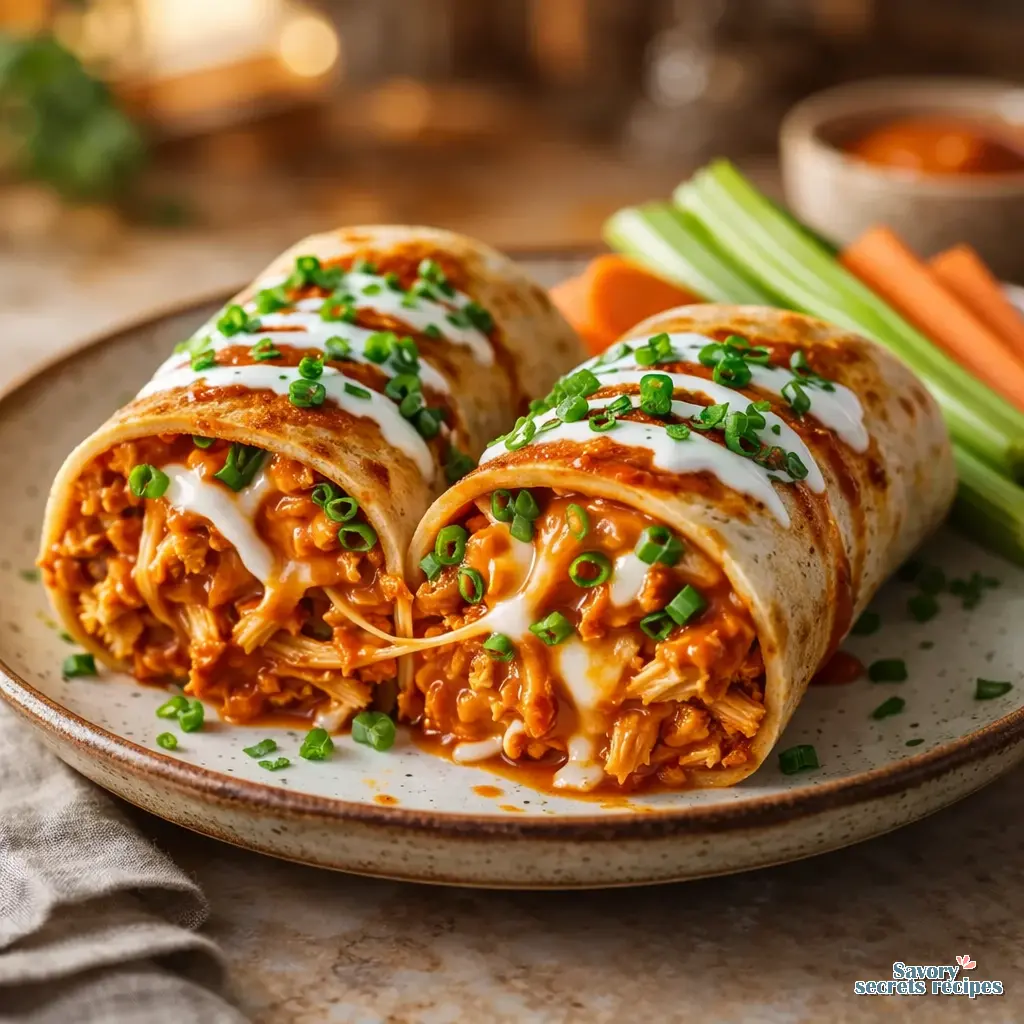 buffalo chicken burrito recipe final presentation