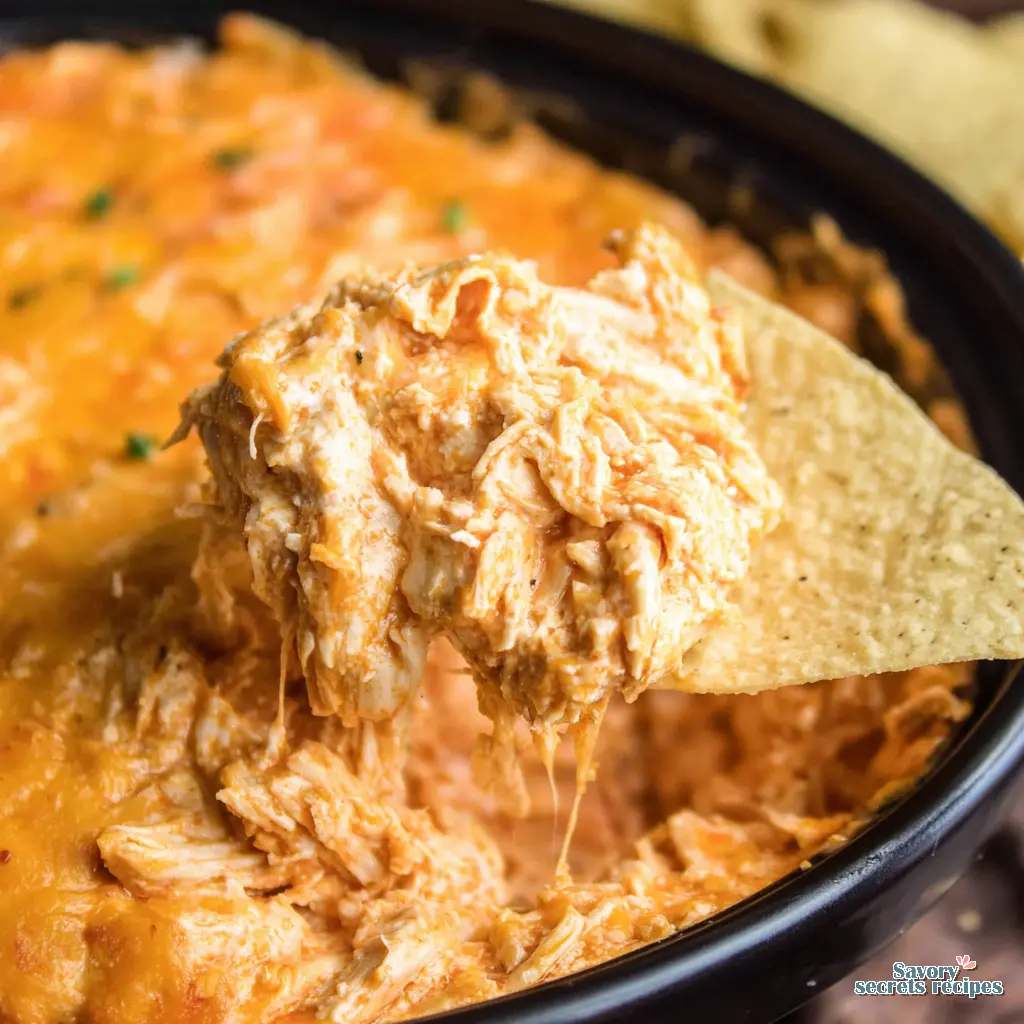buffalo chicken dip crock pot close up