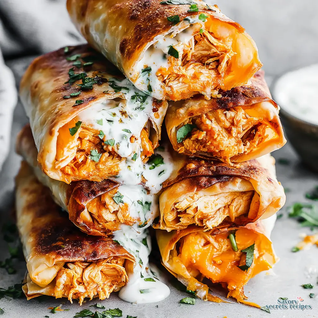 buffalo chicken dip egg rolls final presentation
