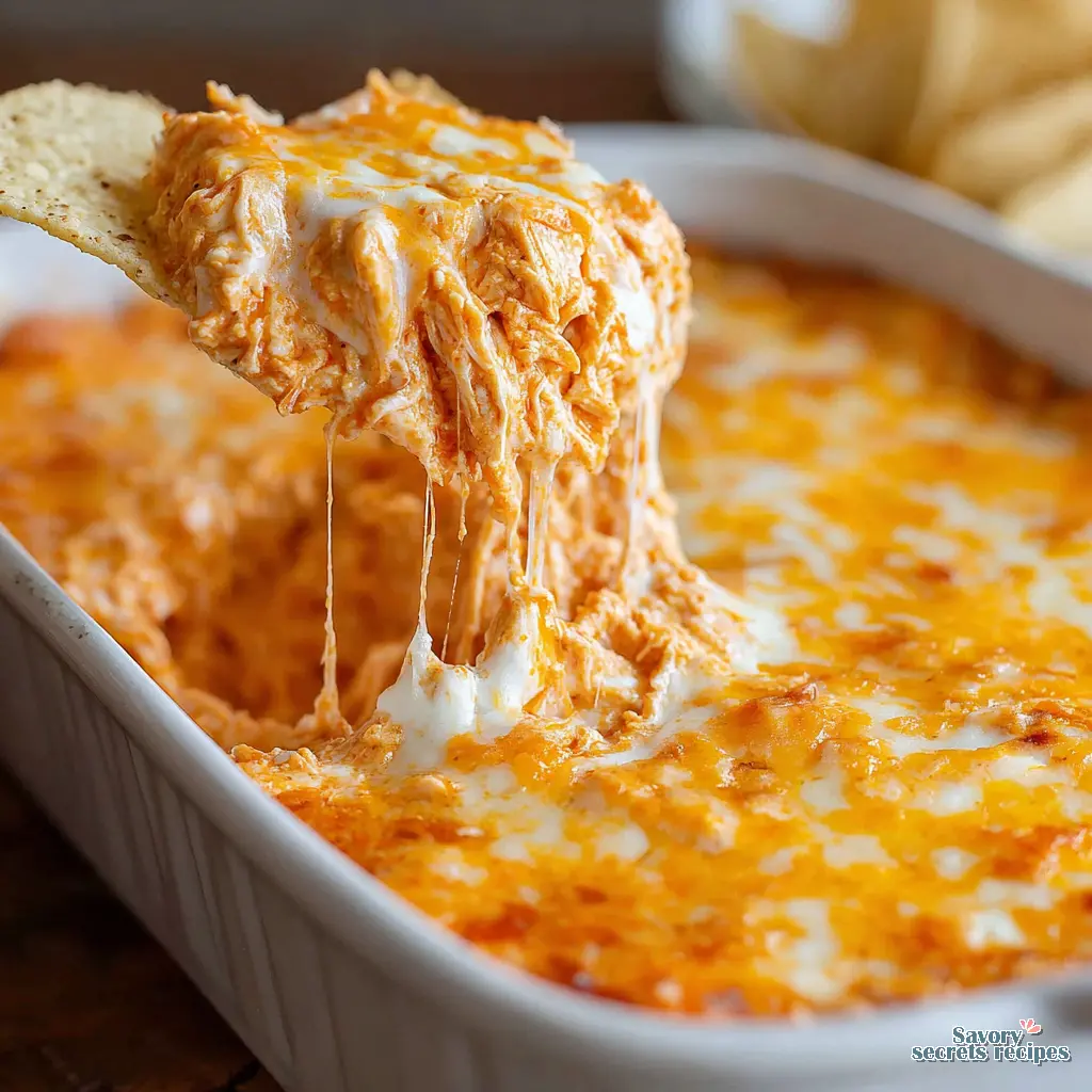 buffalo chicken dip oven close up