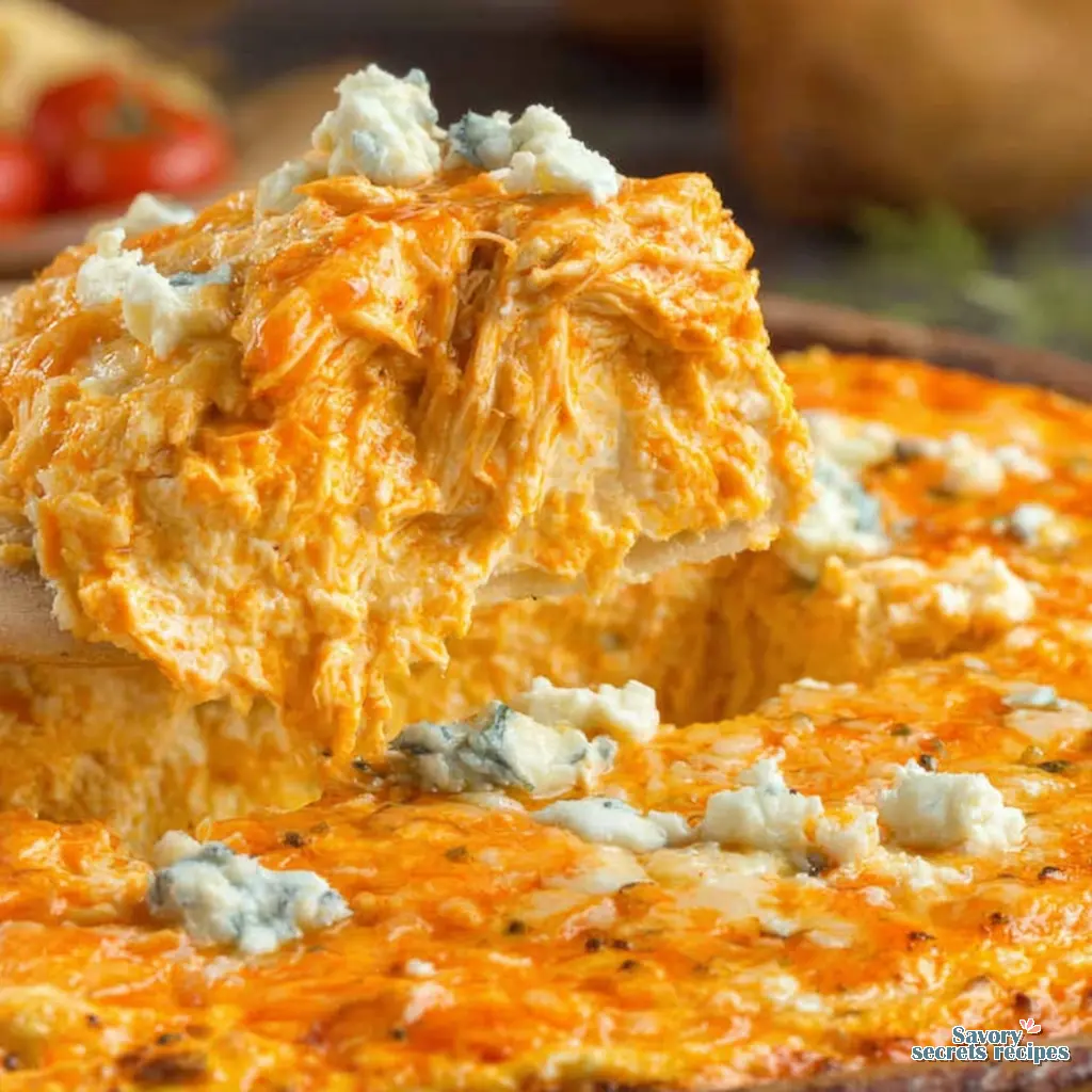 buffalo chicken dip with cottage cheese close up