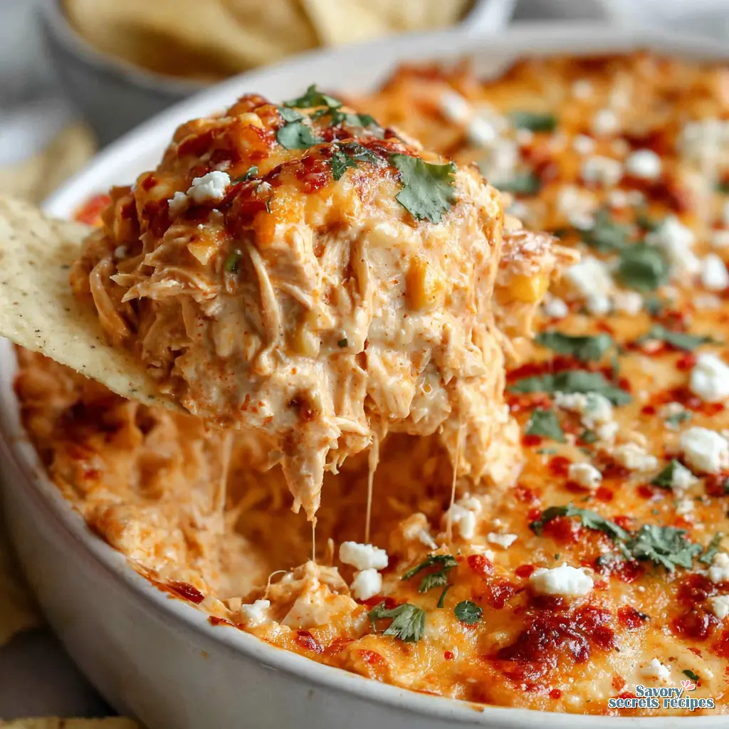 Buffalo Street Corn Chicken Dip close up