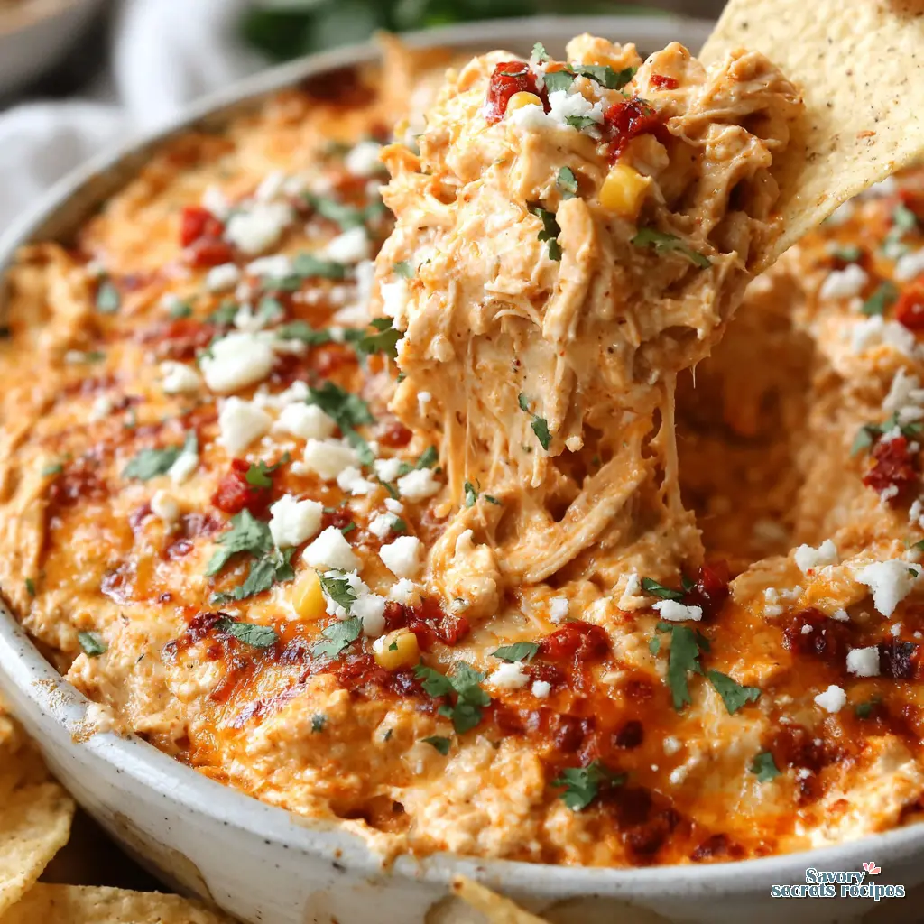 Buffalo Street Corn Chicken Dip prep detail