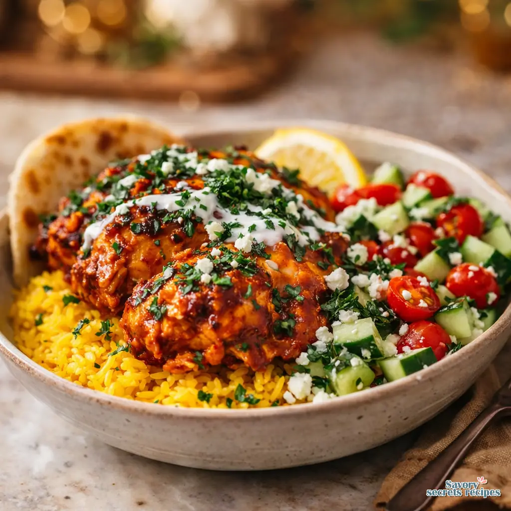 Butter Chicken Shawarma Bowl final presentation