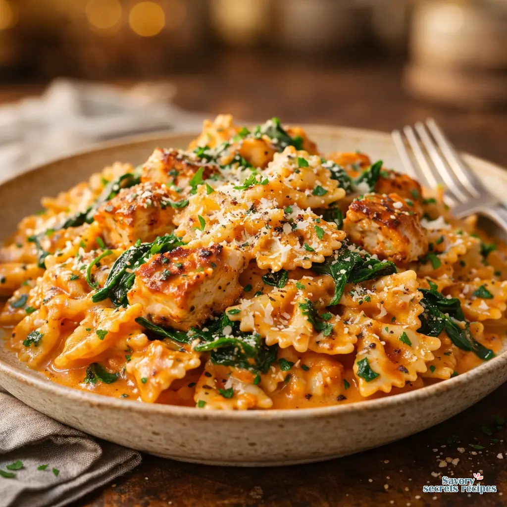 cajun chicken pasta with cream cheese final presentation