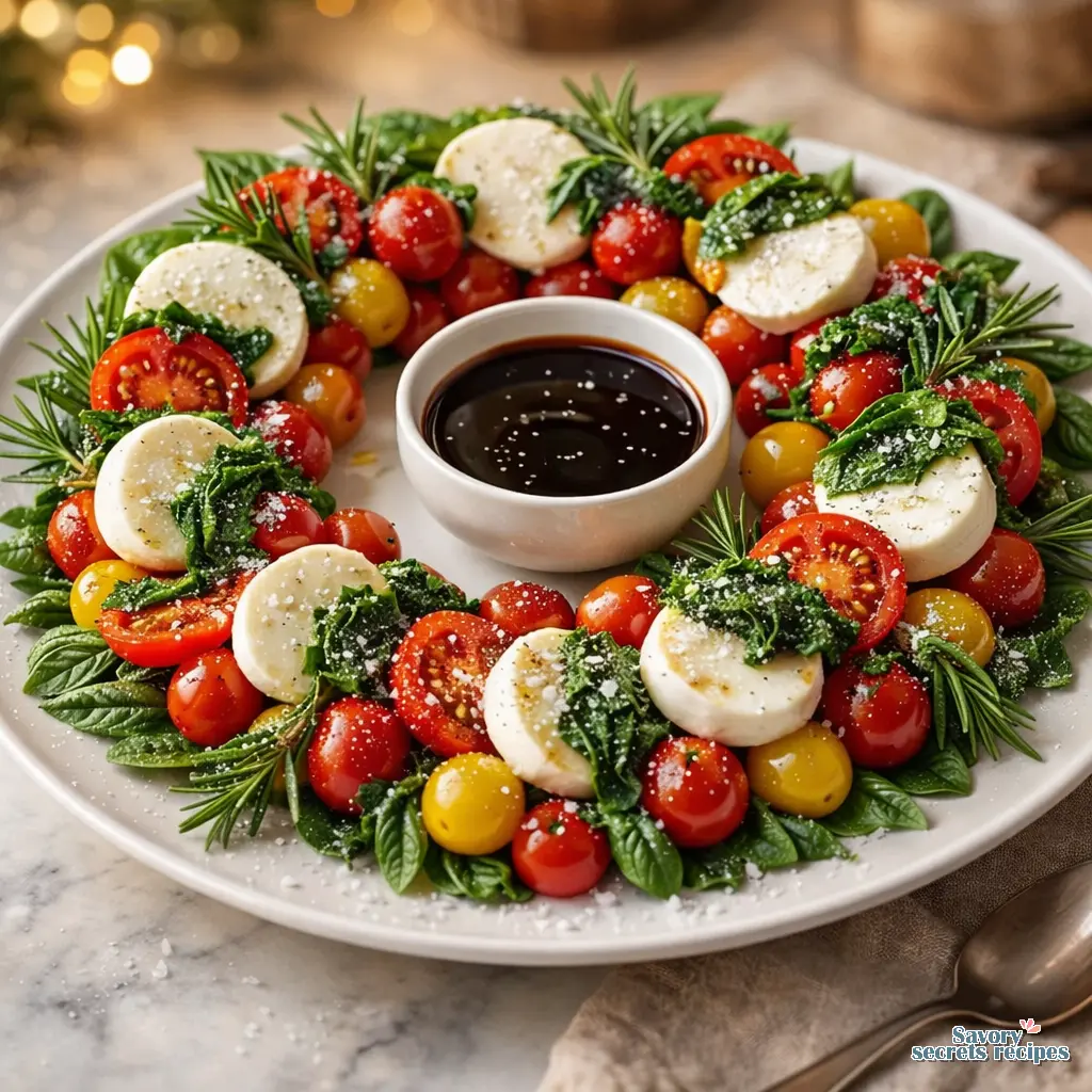 caprese salad wreath final presentation