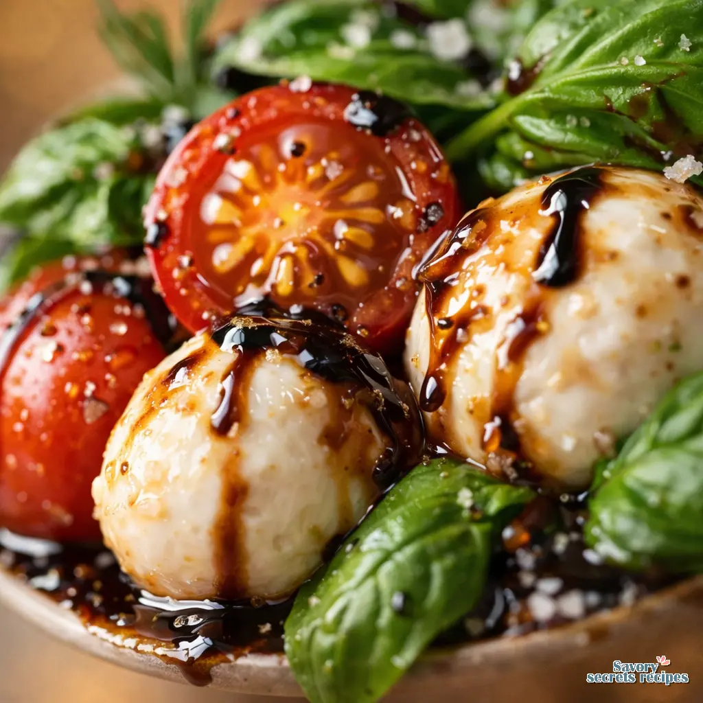 caprese salad wreath close up