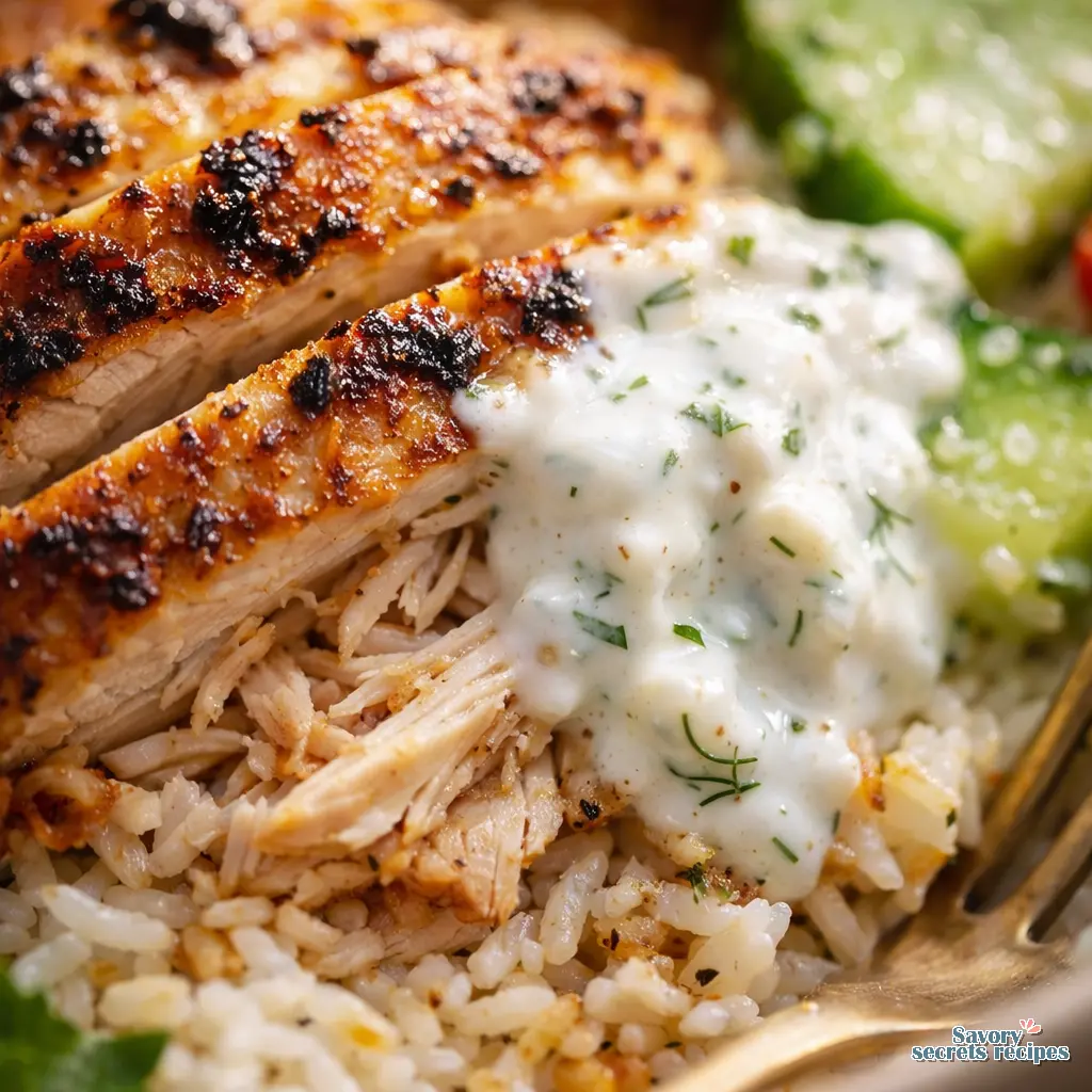 Cava Style Chicken Shawarma Bowl close up