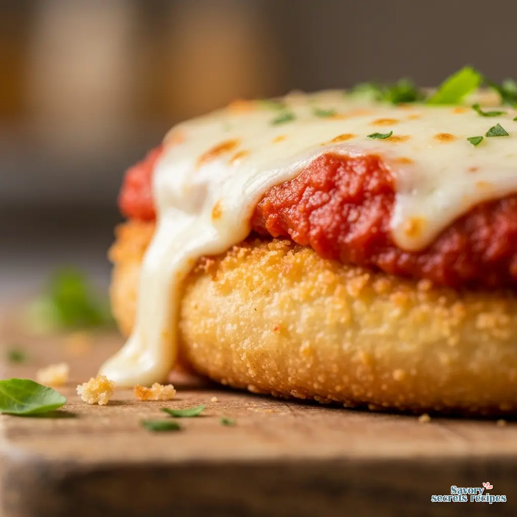 chicken parmesan sandwich close up