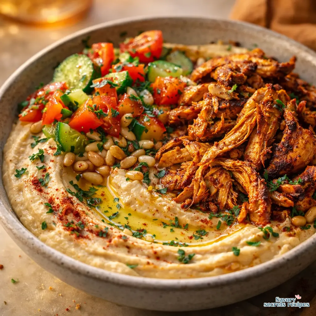 Authentic Simple Chicken Shawarma Hummus Bowl Is The Best