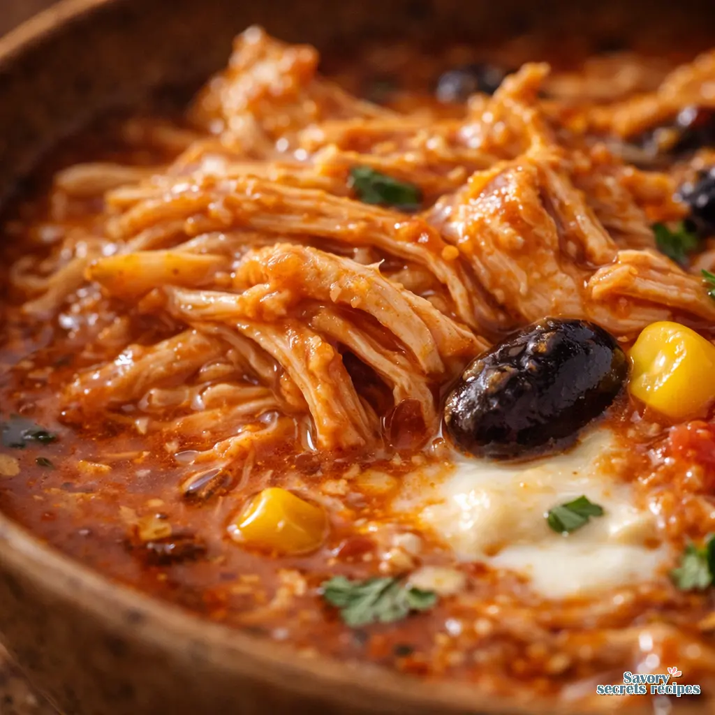 chicken taco soup close up