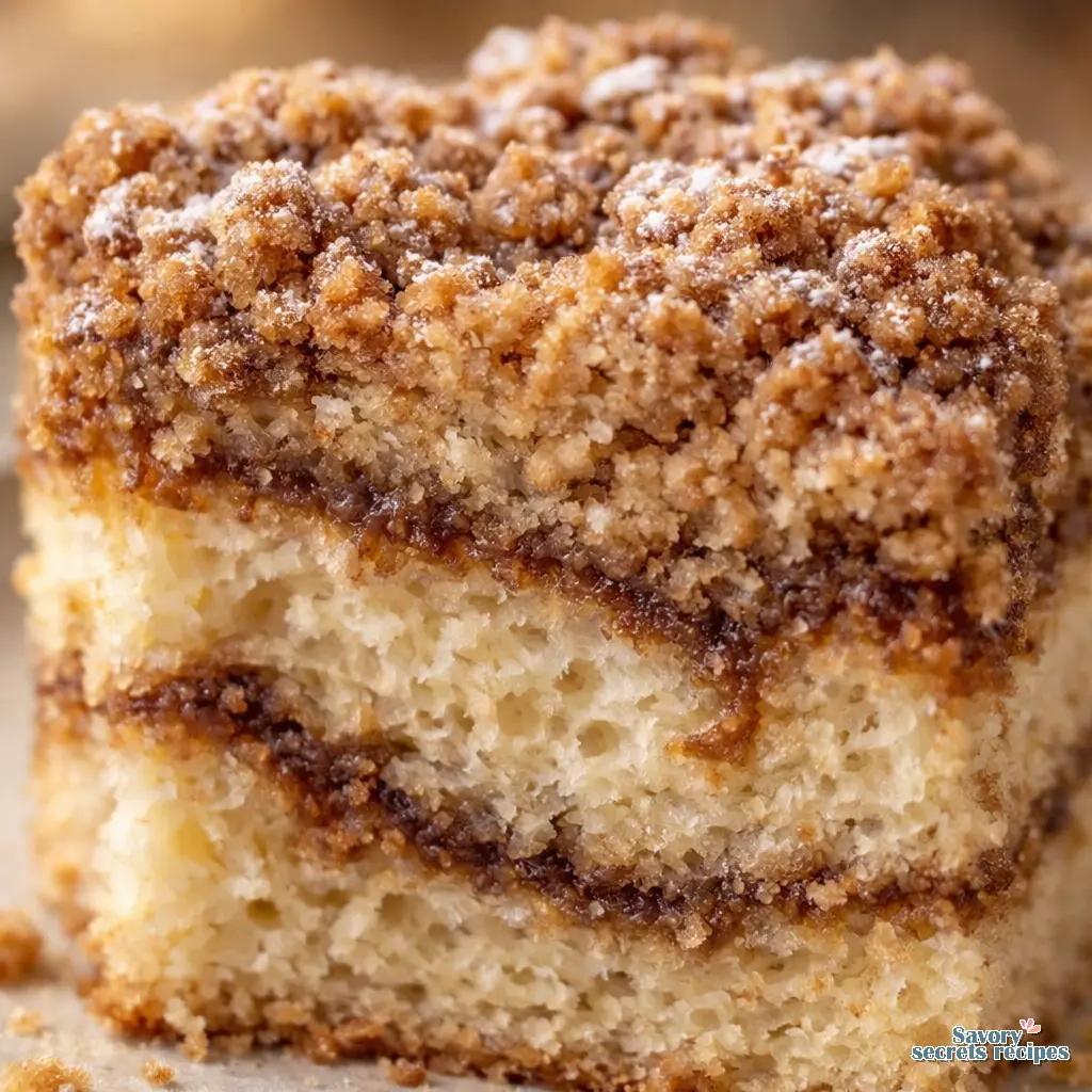 cinnamon coffee cake close up