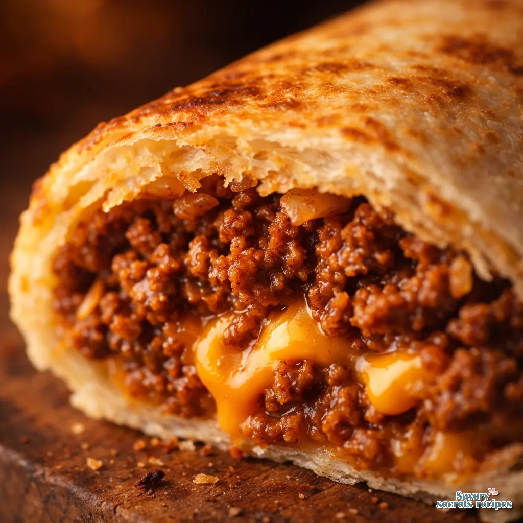 classic beef burrito close up