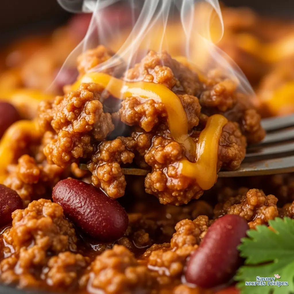 classic beef chili recipe close up
