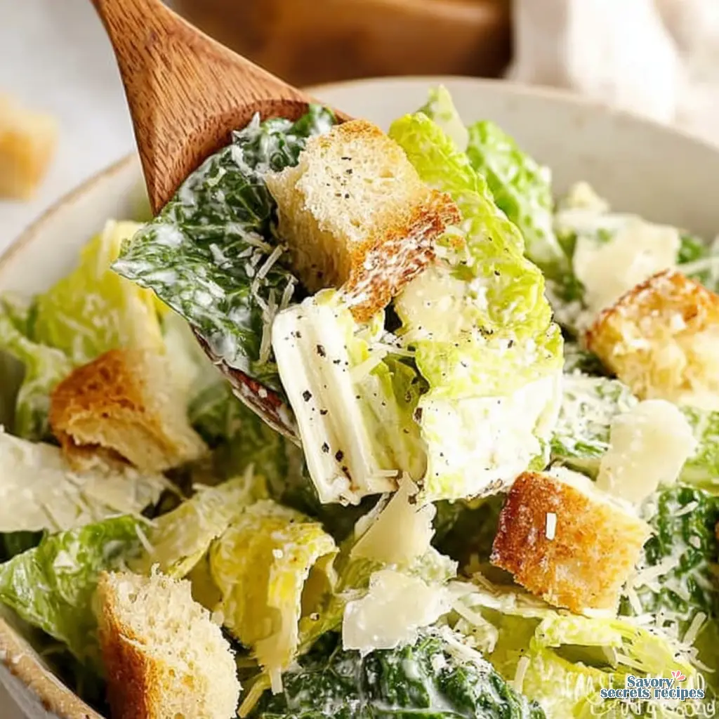 Classic Caesar Salad final presentation
