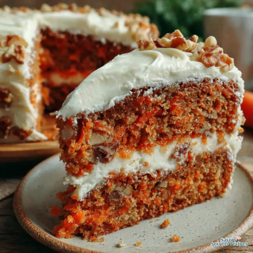 classic carrot cake close up