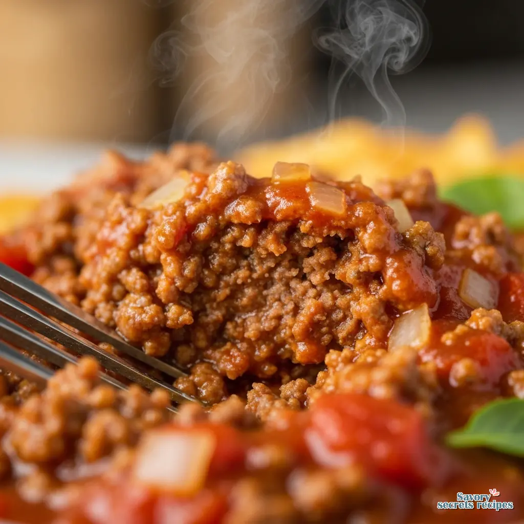 classic chili dog sauce close up