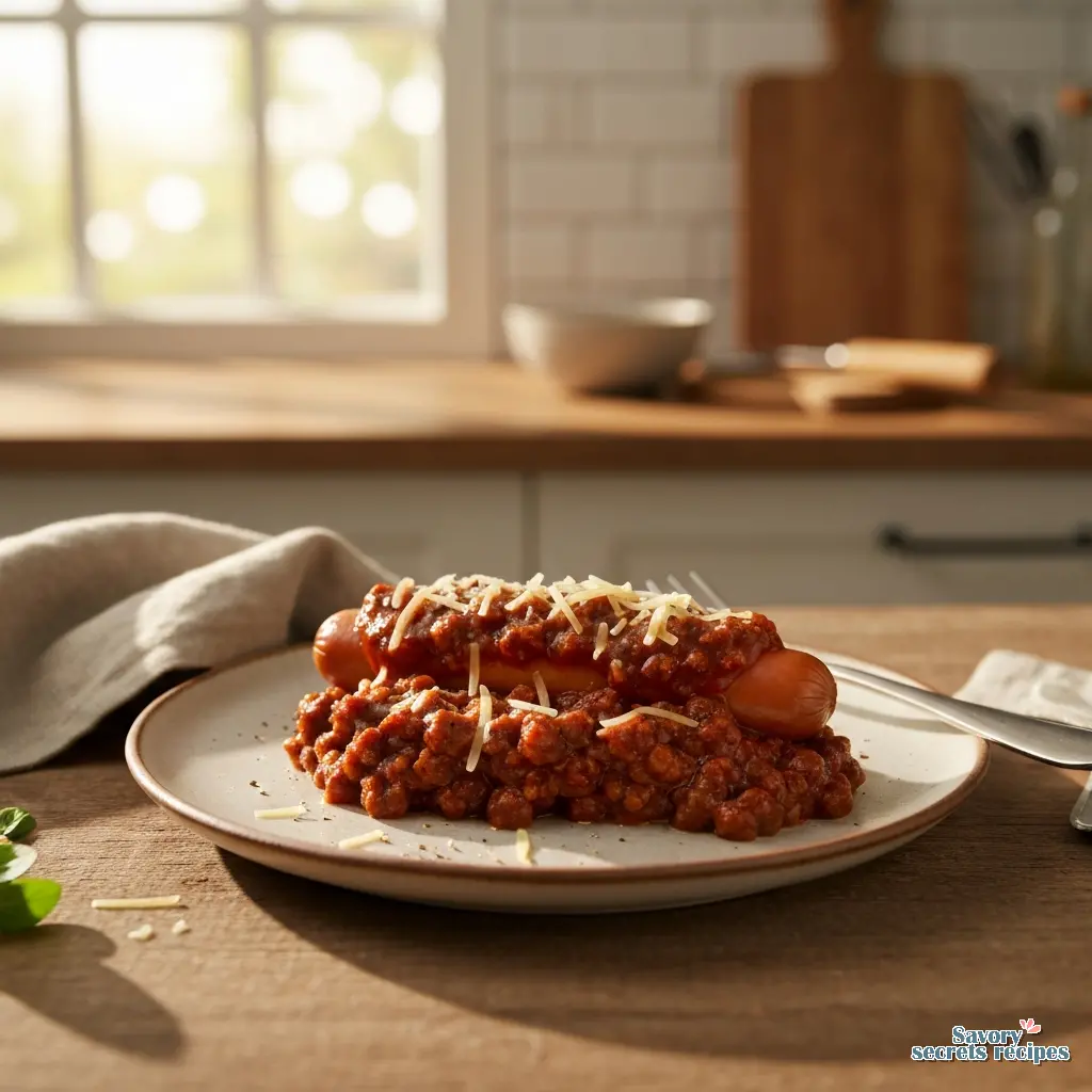 classic chili dog sauce final presentation