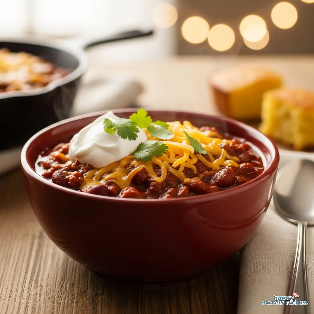 classic crockpot chili recipe final presentation