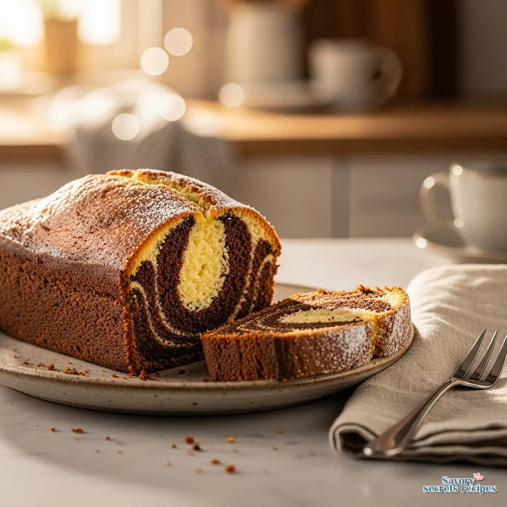classic marble loaf cake final presentation