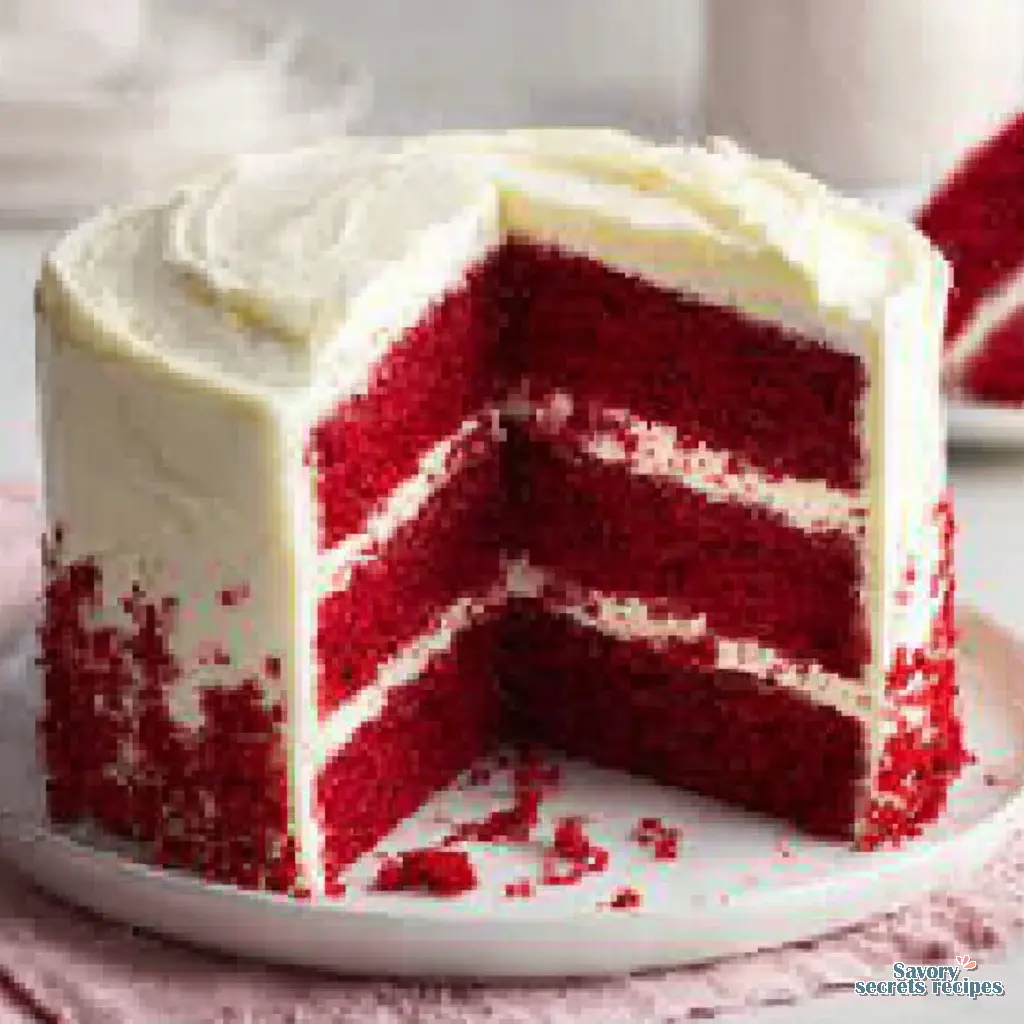 classic red velvet cake close up