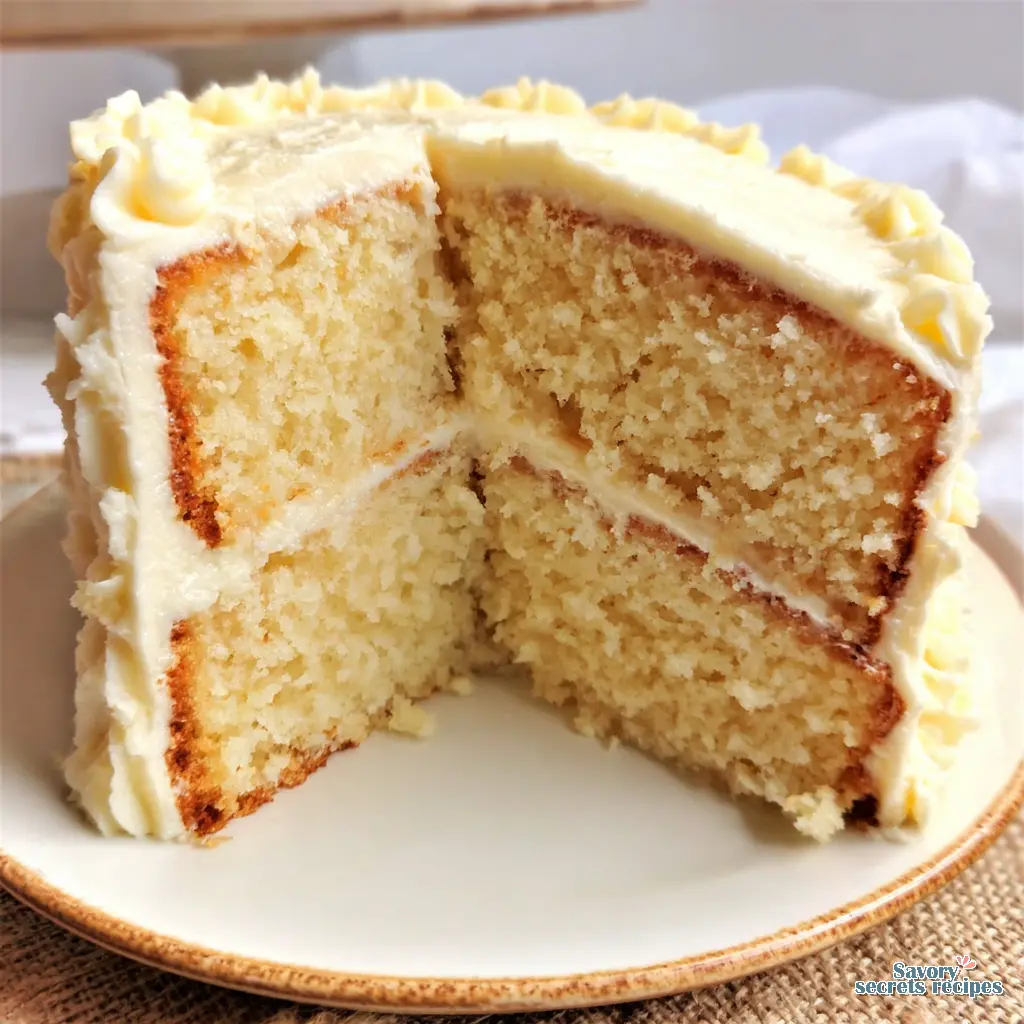 classic vanilla cake close up
