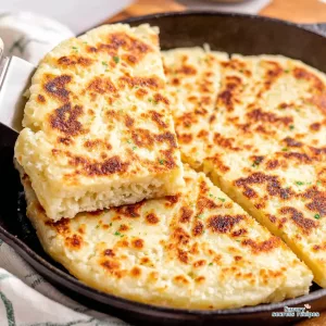 cottage cheese flatbread in frying pan 124533807 q1