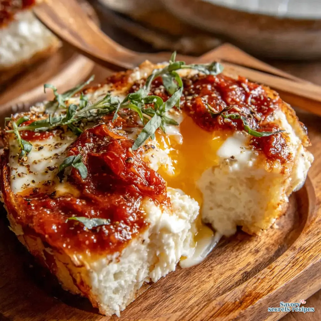 cottage cheese pizza bowl with egg final presentation