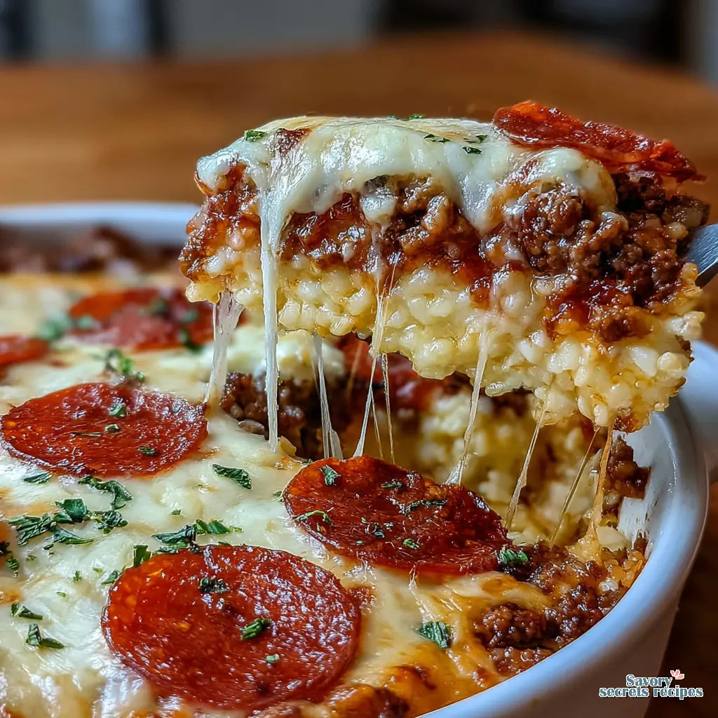 cottage cheese pizza bowl with ground beef final presentation