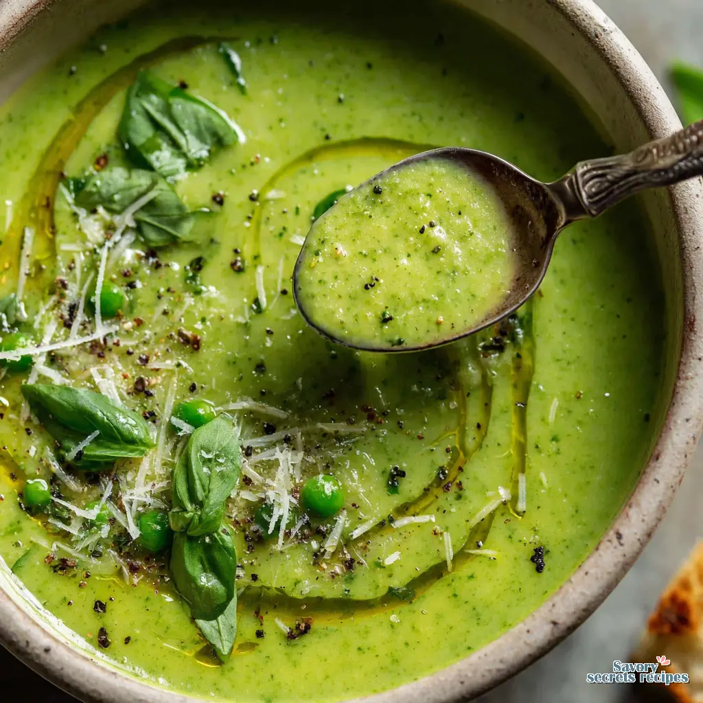 Happy Quick Courgette and Pea Soup with Fresh Mint