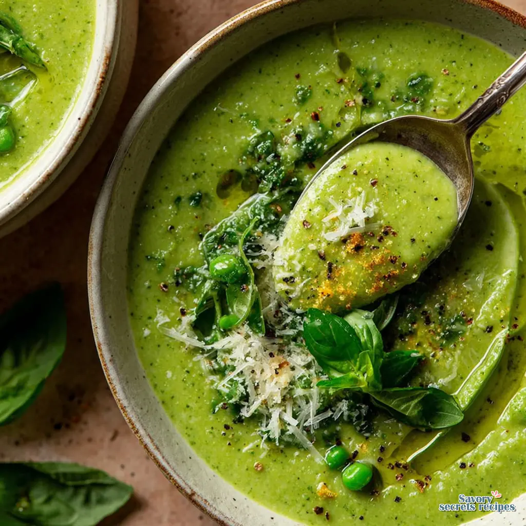 courgette pea and mint soup - variation 2