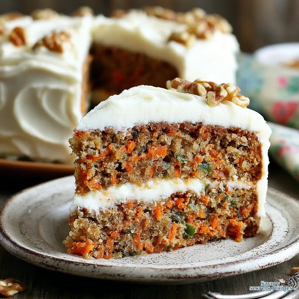 cream cheese carrot cake close up