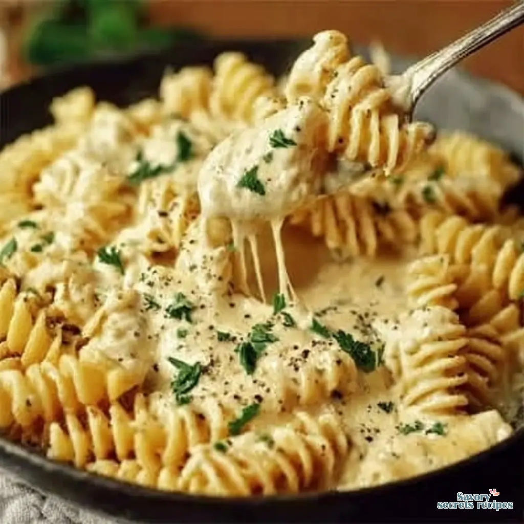 creamy alfredo pasta final presentation