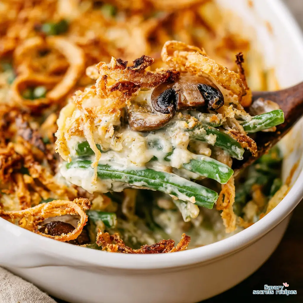 creamy green bean casserole final presentation