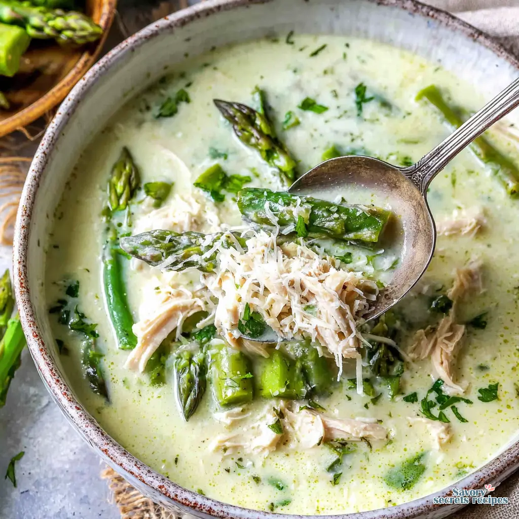creamy lemon chicken asparagus soup - variation 4