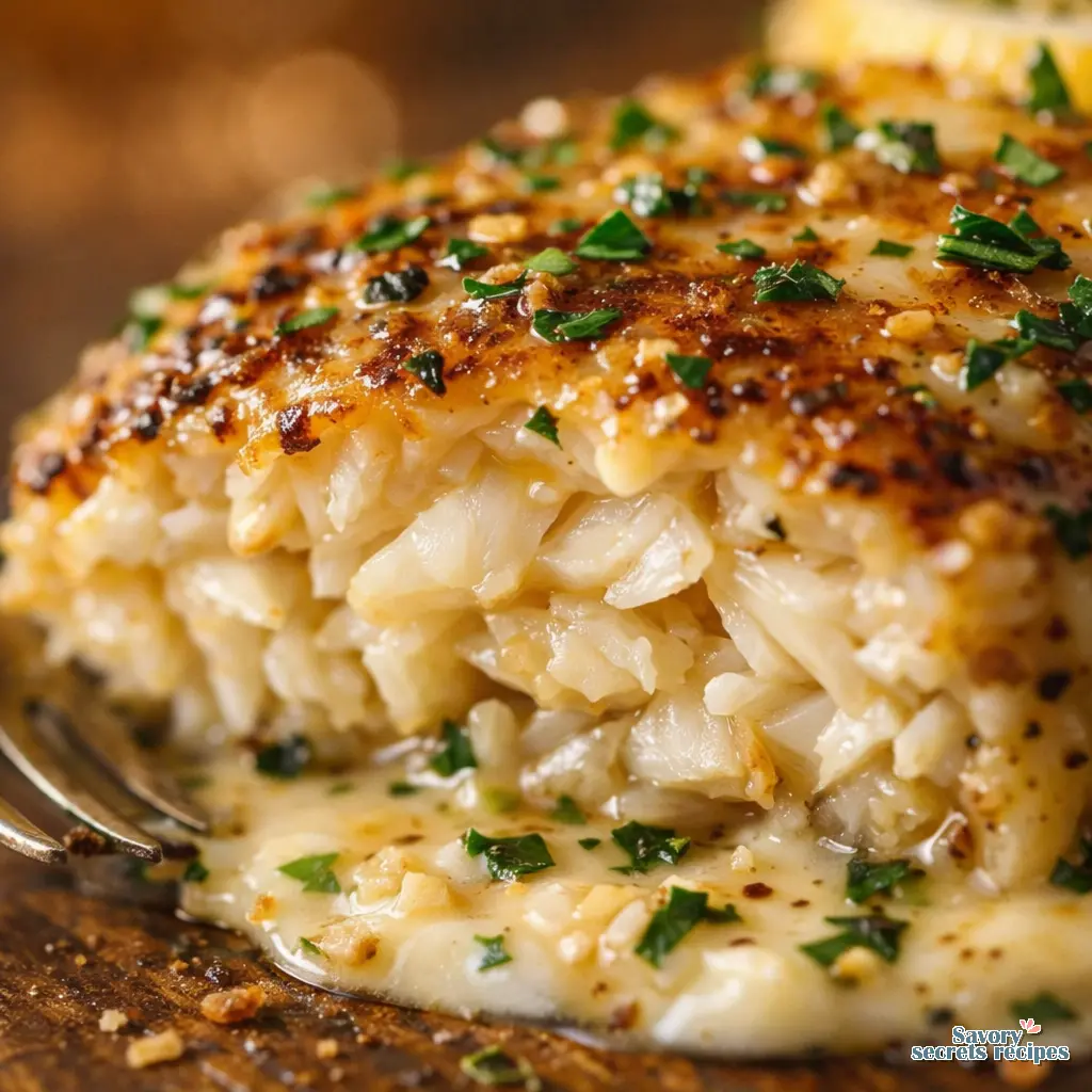 creamy lemon garlic tilapia close up