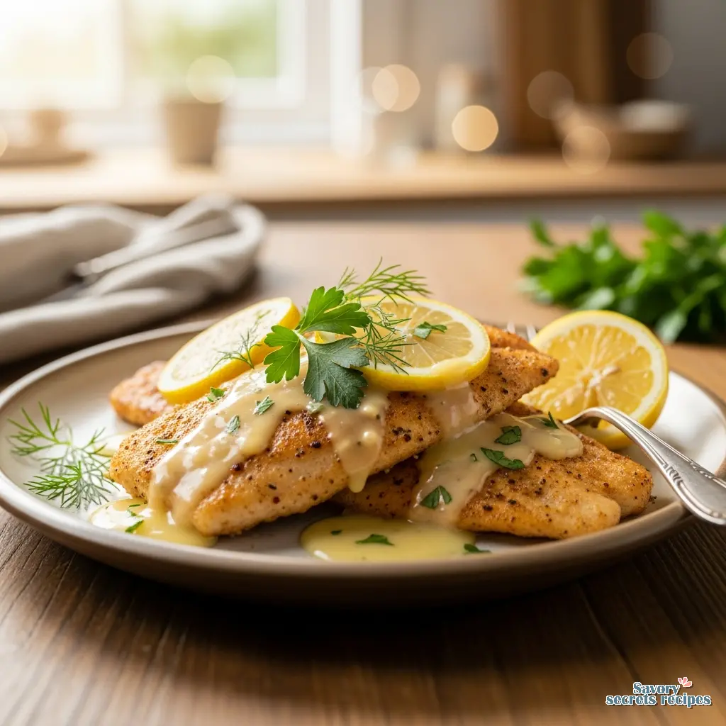 creamy lemon garlic tilapia final presentation