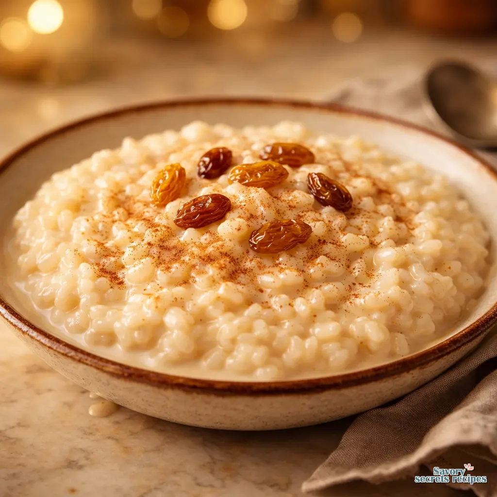 creamy rice pudding dessert final presentation