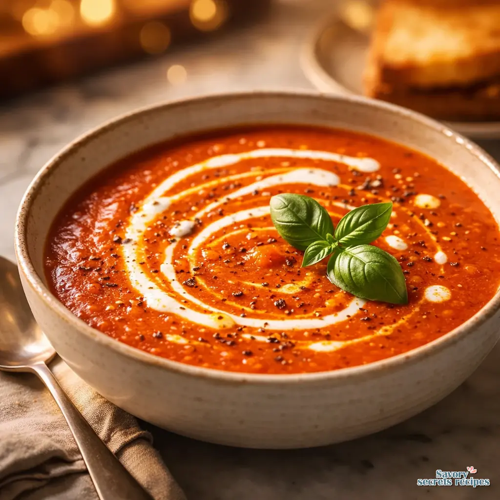 creamy tomato soup with canned tomatoes final presentation