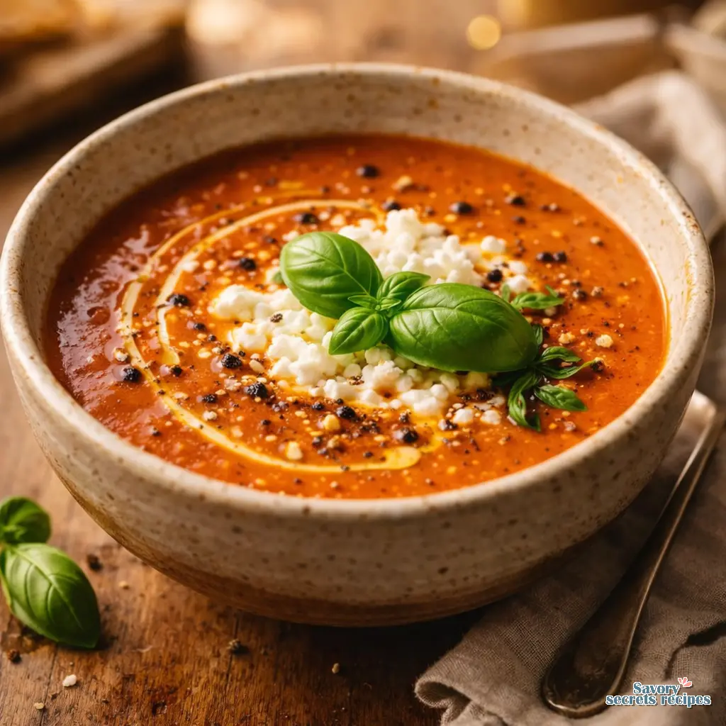 creamy tomato soup with cottage cheese final presentation