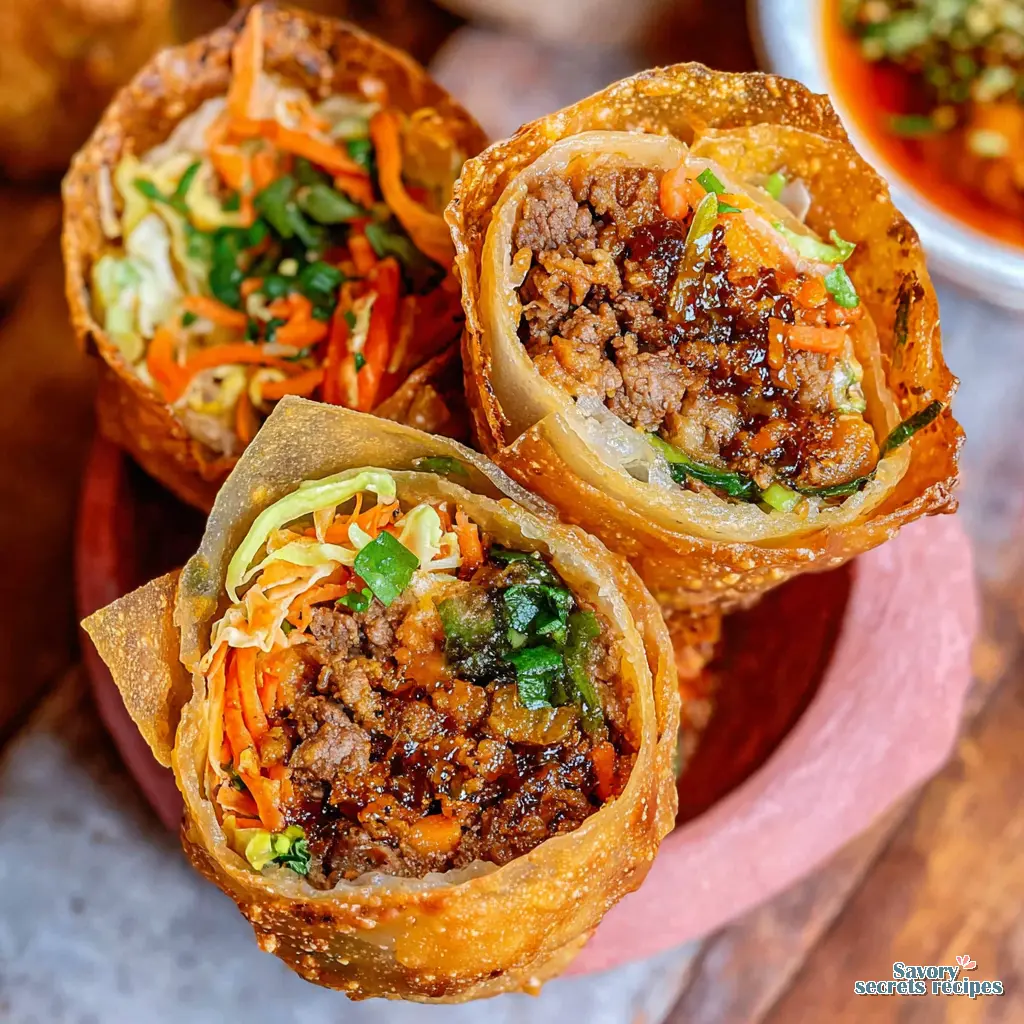 crispy beef rice paper dumplings - variation 4