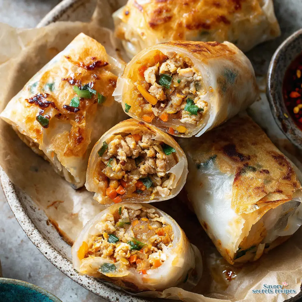 crispy chicken rice paper dumplings final presentation