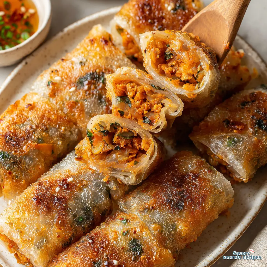 crispy kimchi rice paper dumplings - variation 4
