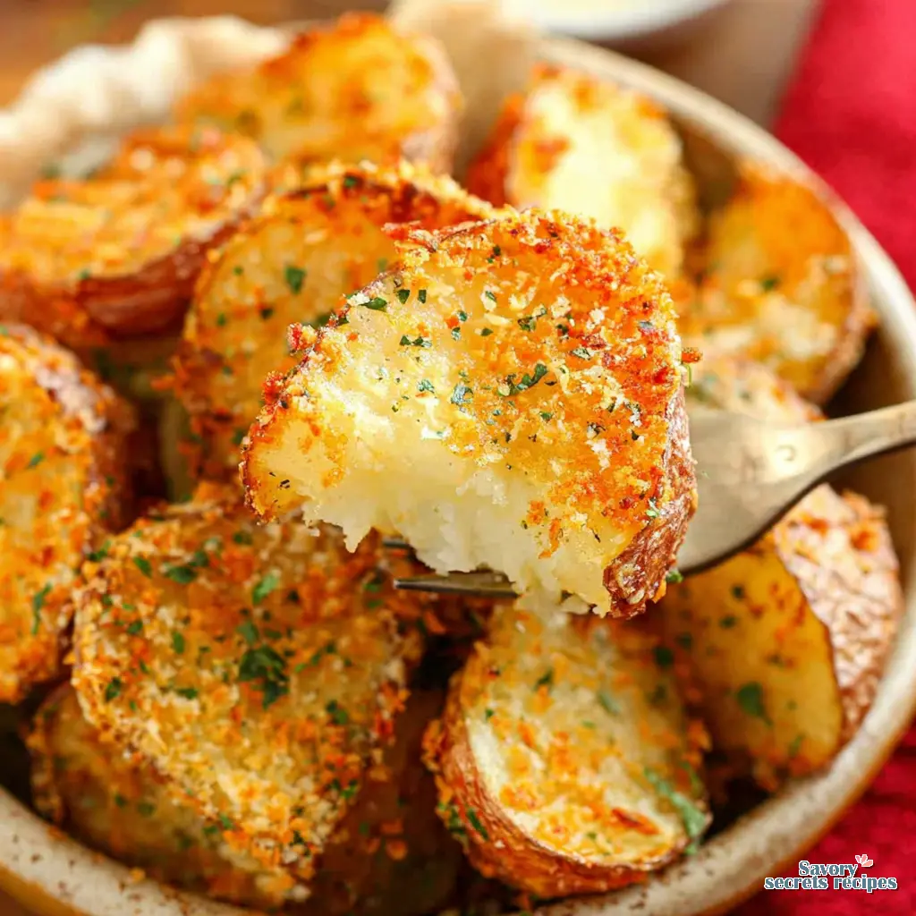 crispy parmesan potatoes air fryer final presentation
